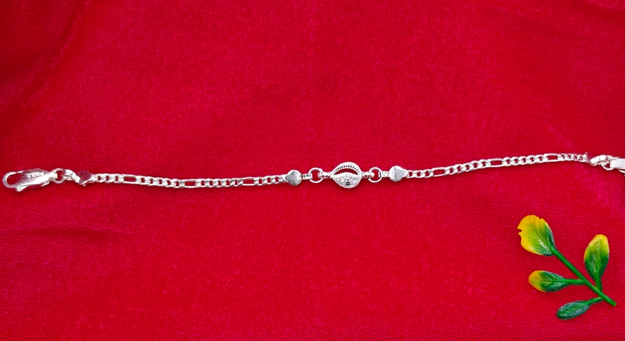 925 Sterling Silver Cowrie Shell Bracelet for Women & Girls