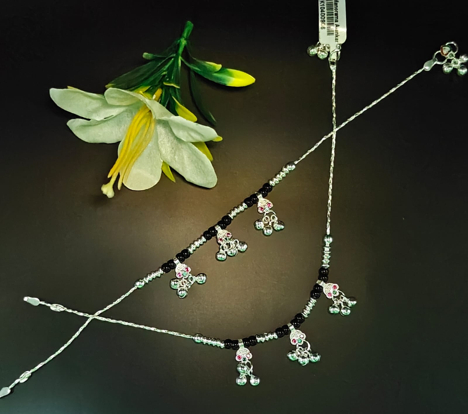Aabha Floral Nazaria Silver Payal for Women & Girls