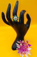 Aabha Glittering Ring with Beautiful Green Stone