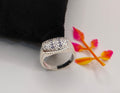 Crystal-Studded Silver Ring