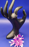 Aabha Multi-Color Round Silver Ring